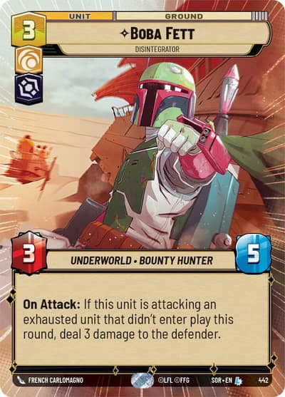 Boba Fett - Disintegrator (Hyperspace) 442 Spark of Rebellion Star Wars card
