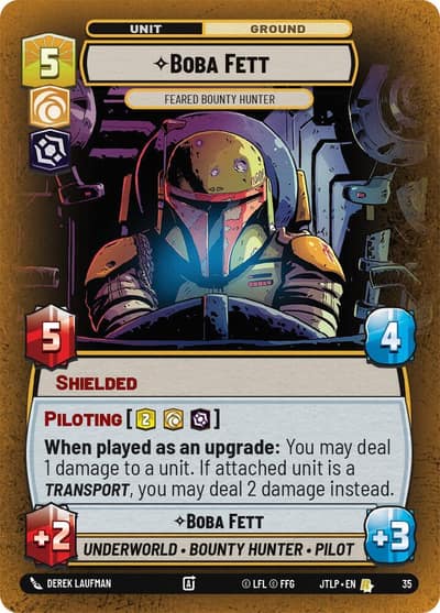 Boba Fett - Feared Bounty Hunter (Foil) 35 Jump to Lightspeed - Weekly Play Promos Star Wars card