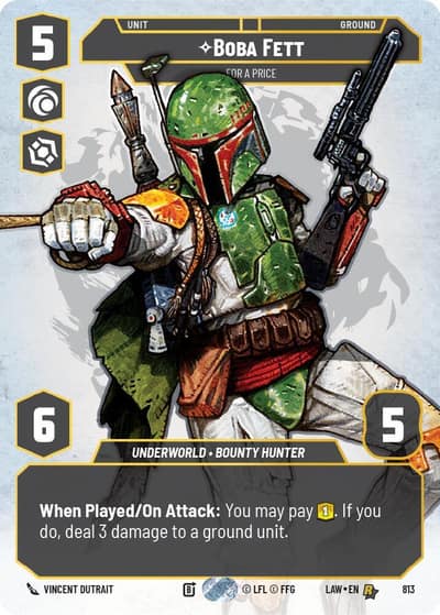 Boba Fett - For a Price (Prestige) 813 A Lawless Time Star Wars Unlimited card