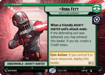 Boba Fett - Krayt's Claw Commander (Hyperspace) 271 A Lawless Time Star Wars card
