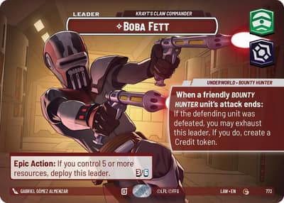 Boba Fett - Krayt's Claw Commander (Showcase) 773 A Lawless Time Star Wars card