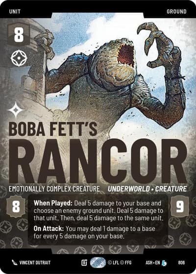 Boba Fett's Rancor - Emotionally Complex Creature (Prestige) 806 Ashes of the Empire Star Wars card