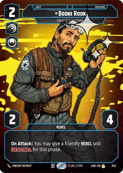 Bodhi Rook - Creating a Diversion (Prestige Foil) 844 A Lawless Time Star Wars card
