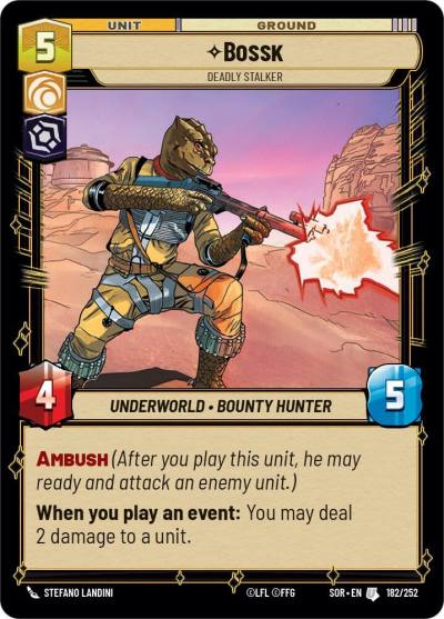 Bossk - Deadly Stalker 182/252 Spark of Rebellion Star Wars card