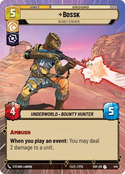 Bossk - Deadly Stalker (Hyperspace) 445 Spark of Rebellion Star Wars card