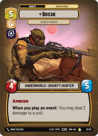 Bossk - Deadly Stalker 15/20 Spark of Rebellion: Weekly Play Promos Star Wars card