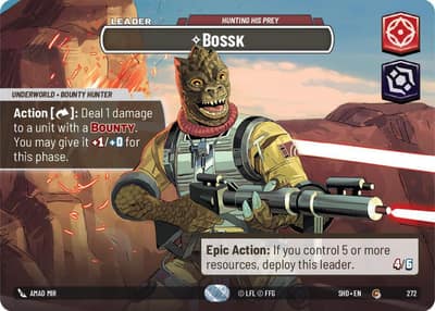 Bossk - Hunting His Prey (Showcase) 272 Shadows of the Galaxy Star Wars card