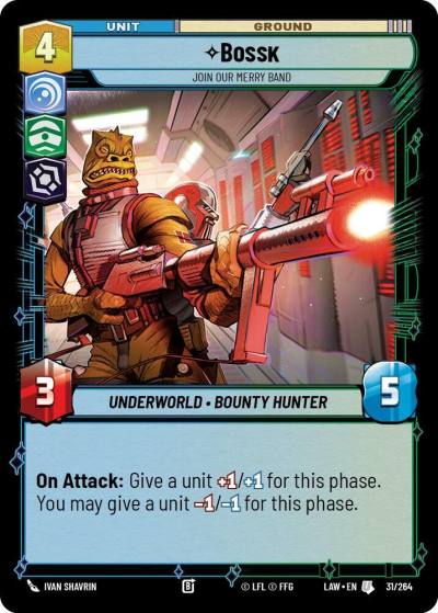Bossk - Join Our Merry Band 31/264 A Lawless Time Star Wars card