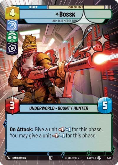 Bossk - Join Our Merry Band (Hyperspace Foil) 533 A Lawless Time Star Wars card