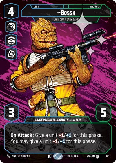 Bossk - Join Our Merry Band (Prestige Foil) 825 A Lawless Time Star Wars card