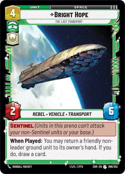 Bright Hope - The Last Transport 099/252 Spark of Rebellion Star Wars card