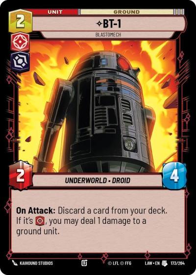 BT-1 - Blastomech 173/264 A Lawless Time Star Wars card