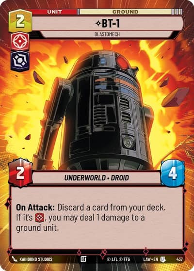 BT-1 - Blastomech (Hyperspace) 437 A Lawless Time Star Wars card