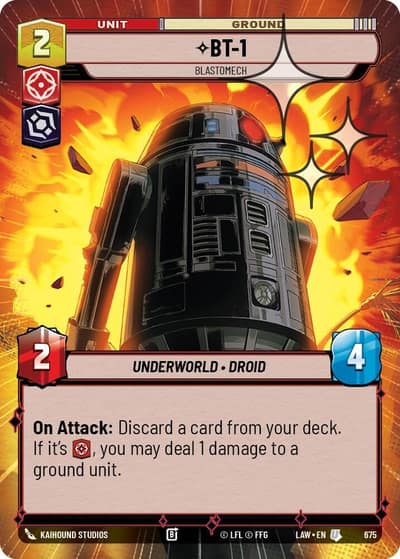 BT-1 - Blastomech (Hyperspace Foil) 675 A Lawless Time Star Wars card