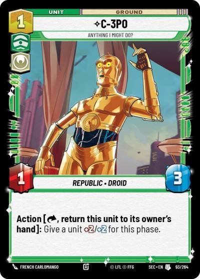 C-3PO - Anything I Might Do? 93/264 Secrets of Power Star Wars card