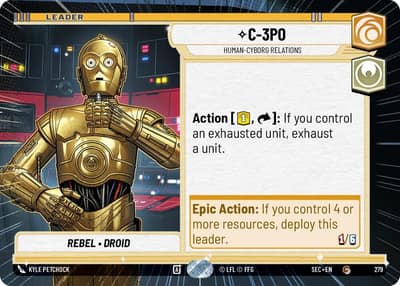 C-3PO - Human-Cyborg Relations (Hyperspace) 279 Secrets of Power Star Wars card