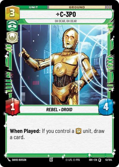 C-3PO - Oh Dear, Oh Dear (41/104) 41/104 Intro Battle Hoth Star Wars card