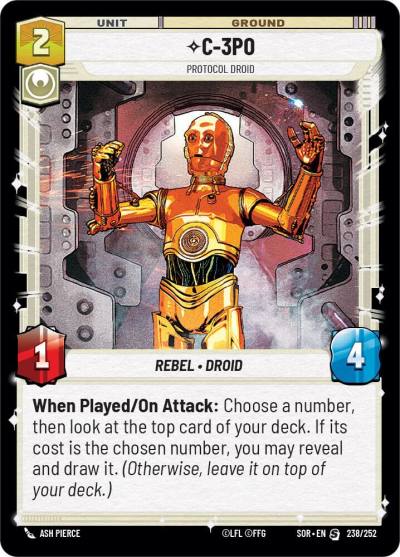C-3PO - Protocol Droid 238/252 Spark of Rebellion Star Wars card