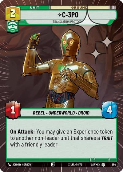 C-3PO - Translation Protocol (Hyperspace Foil) 654 A Lawless Time Star Wars card