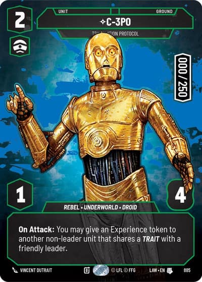 C-3PO - Translation Protocol (Serialized) 885 A Lawless Time Star Wars card