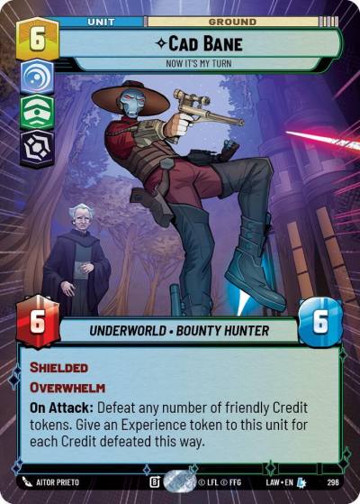 Cad Bane - Now It's My Turn (Hyperspace) 296 A Lawless Time Star Wars card