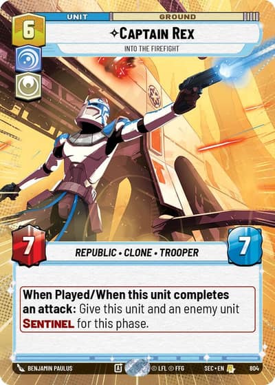 Captain Rex - Into the Firefight (Hyperspace Foil) 804 Secrets of Power Star Wars card