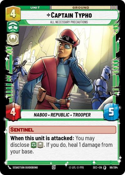 Captain Typho - All Necessary Precautions 98/264 Secrets of Power Star Wars card