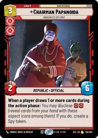Chairman Papanoida - Undaunted Diplomat 159/264 Secrets of Power Star Wars card