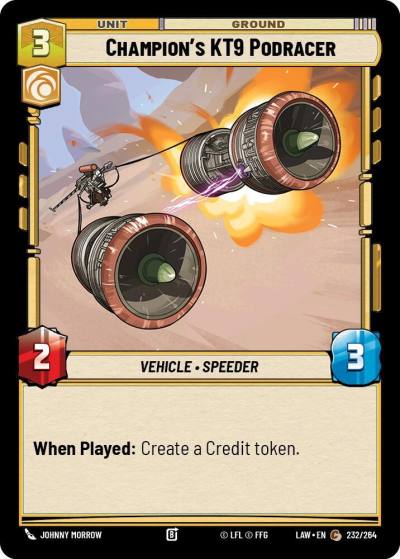 Champion's KT-9 Podracer 232/264 A Lawless Time Star Wars card