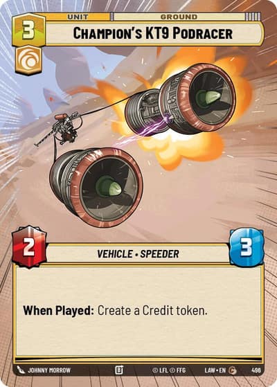 Champion's KT-9 Podracer (Hyperspace) 496 A Lawless Time Star Wars card