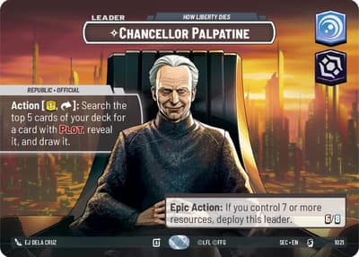 Chancellor Palpatine - How Liberty Dies (Showcase) 1021 Secrets of Power Star Wars Unlimited card