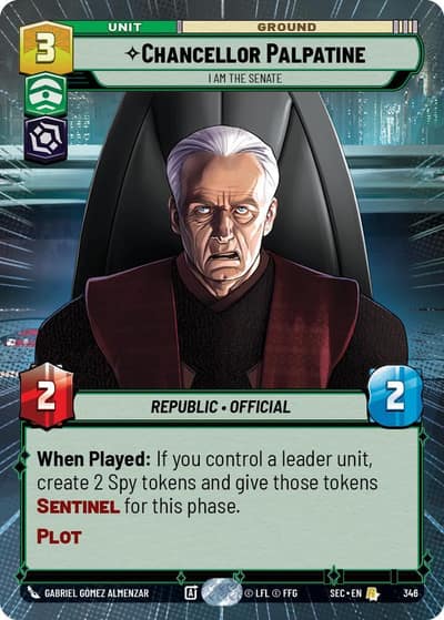 Chancellor Palpatine - I Am the Senate (Hyperspace) 346 Secrets of Power Star Wars card