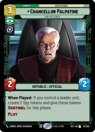 Chancellor Palpatine - I Am the Senate 82/264 Secrets of Power Star Wars card