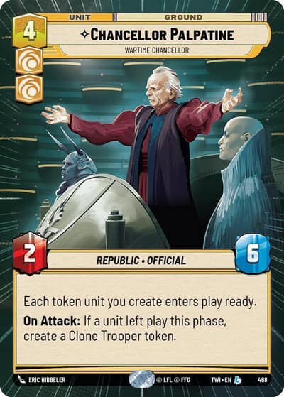 Chancellor Palpatine - Wartime Chancellor (Hyperspace) 468 Twilight of the Republic Star Wars Unlimited card
