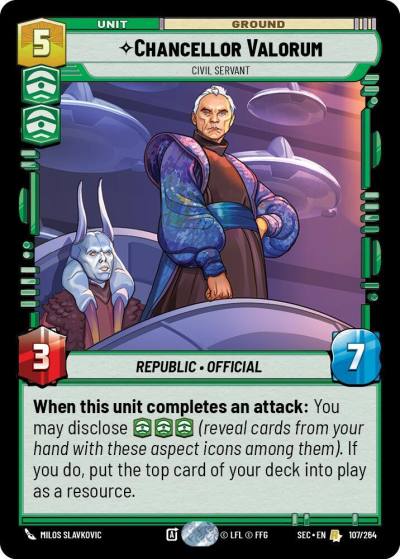 Chancellor Valorum - Civil Servant 107/264 Secrets of Power Star Wars card