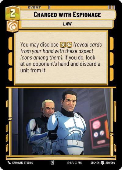 Charged with Espionage 230/264 Secrets of Power Star Wars card