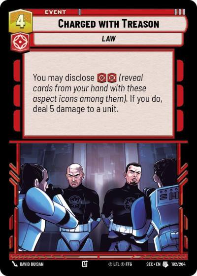 Charged with Treason 182/264 Secrets of Power Star Wars card
