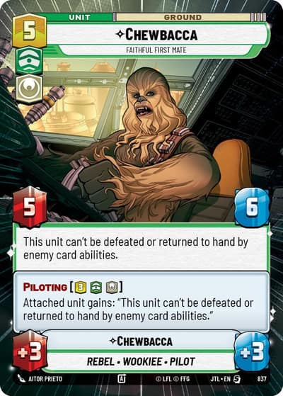 Chewbacca - Faithful First Mate (Hyperspace Foil) 837 Jump to Lightspeed Star Wars Unlimited card