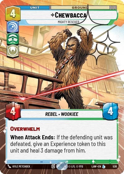 Chewbacca - Mighty Rescuer (Hyperspace Foil) 536 A Lawless Time Star Wars Unlimited card