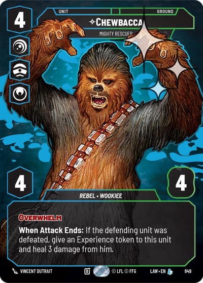 Chewbacca - Mighty Rescuer (Prestige Foil) 849 A Lawless Time Star Wars Unlimited card