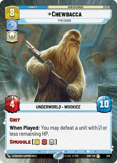 Chewbacca - Pykesbane (Hyperspace) 325 Shadows of the Galaxy Star Wars Unlimited card