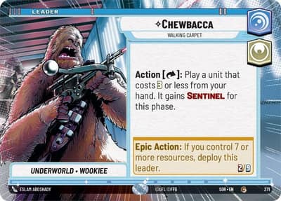 Chewbacca - Walking Carpet (Hyperspace) 271 Spark of Rebellion Star Wars Unlimited card