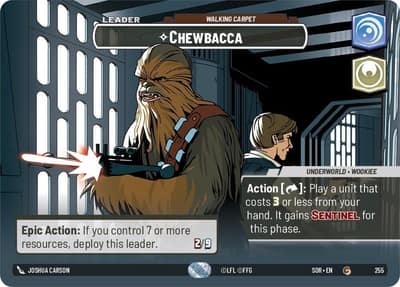 Chewbacca - Walking Carpet (Showcase Foil) 255 Spark of Rebellion Star Wars Unlimited card