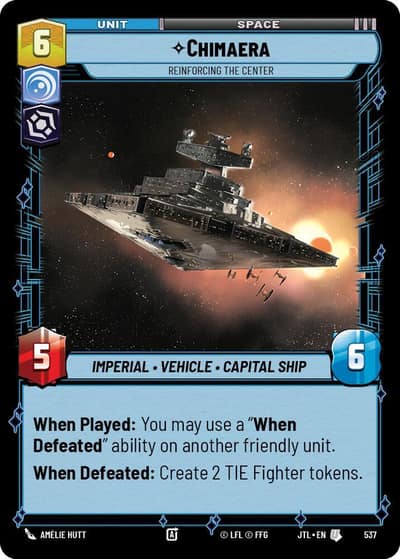 Chimaera - Reinforcing the Center (Foil) 537 Jump to Lightspeed Star Wars card