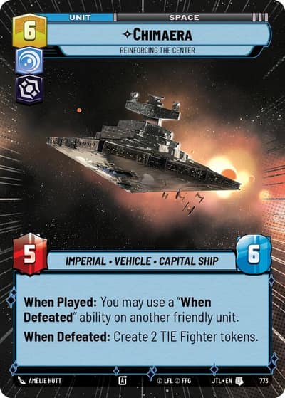 Chimaera - Reinforcing the Center (Hyperspace Foil) 773 Jump to Lightspeed Star Wars card