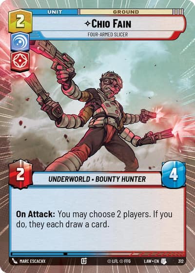Chio Fain - Four-Armed Slicer (Hyperspace) 312 A Lawless Time Star Wars card