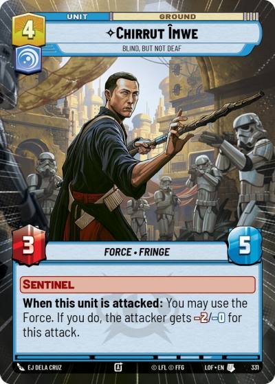 Chirrut Imwe - Blind, but not Deaf (Hyperspace) 331 Legends of the Force Star Wars card