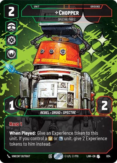 Chopper - Spectre Three (Prestige Foil) 834 A Lawless Time Star Wars card