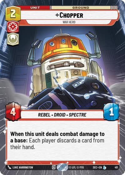 Chopper - War Hero (Hyperspace) 411 Secrets of Power Star Wars card