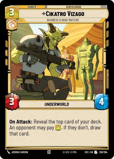 Cikatro Vizago - Business is What Matters 218/264 Secrets of Power Star Wars card